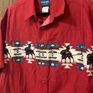 Vintage Wrangler Western Cowboy Print Shirt-Pearl Snap-XL